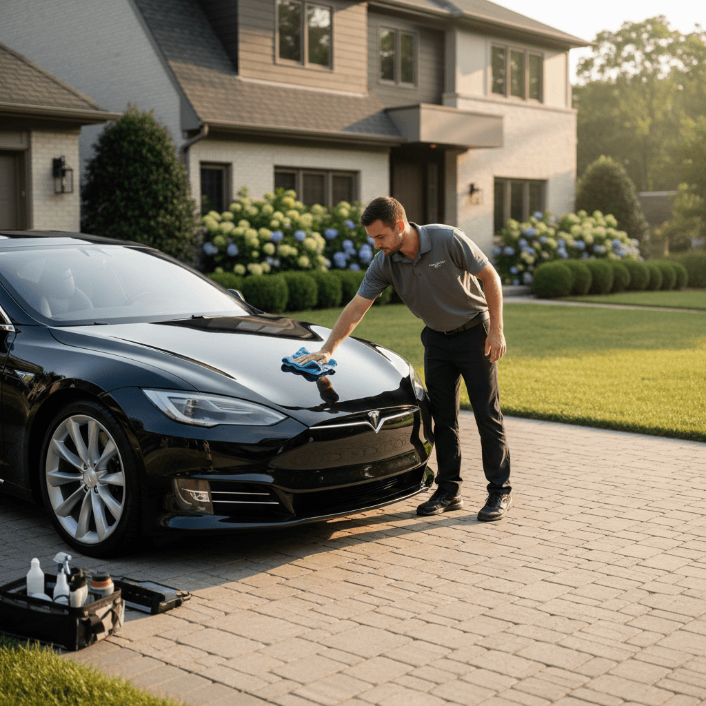 Mobile detailing service at customer's Bethesda home