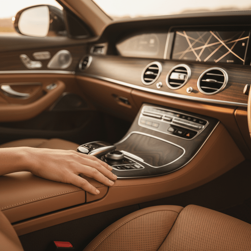 Completed interior detailing with clean windows and dashboard